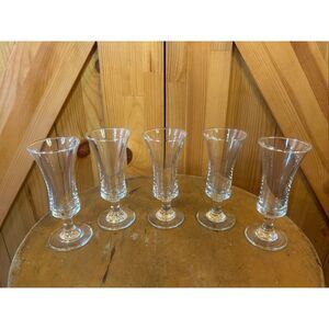 Vintage Mini Clear Glasses Apertiff  Codials  Shots set of 5 (5268)